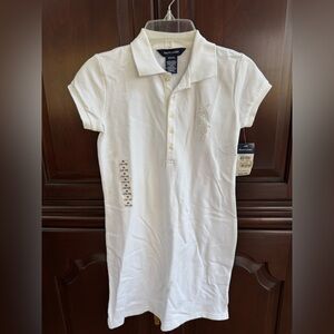 Ralph Lauren white t-shirt dress with beaded emblem size M(8-10)
